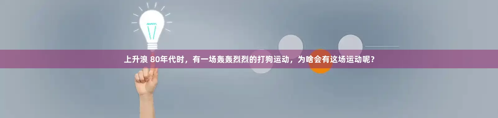上升浪 80年代时，有一场轰轰烈烈的打狗运动，为啥会有这场运动呢？